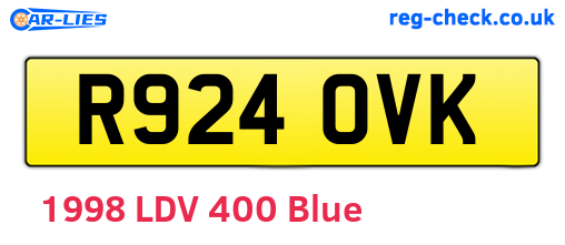 R924OVK are the vehicle registration plates.
