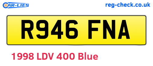 R946FNA are the vehicle registration plates.