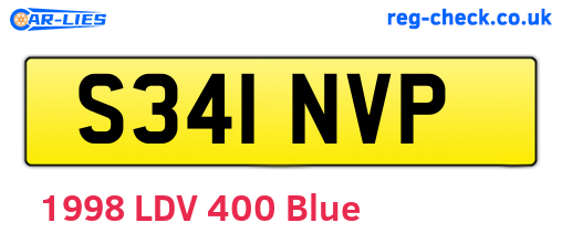 S341NVP are the vehicle registration plates.