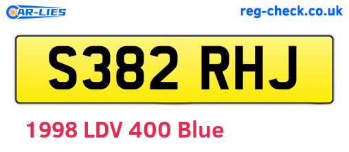 S382RHJ are the vehicle registration plates.