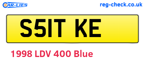 S51TKE are the vehicle registration plates.