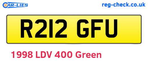 R212GFU are the vehicle registration plates.