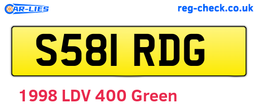S581RDG are the vehicle registration plates.