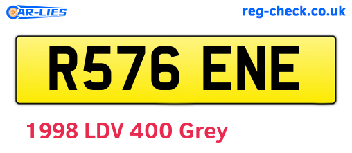 R576ENE are the vehicle registration plates.