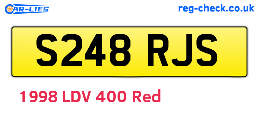 S248RJS are the vehicle registration plates.