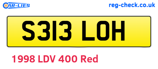 S313LOH are the vehicle registration plates.