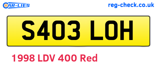 S403LOH are the vehicle registration plates.