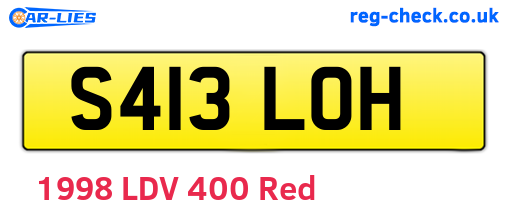 S413LOH are the vehicle registration plates.