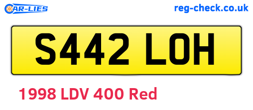 S442LOH are the vehicle registration plates.