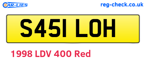 S451LOH are the vehicle registration plates.