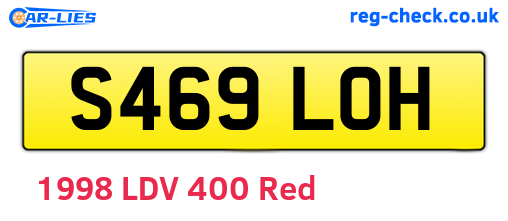 S469LOH are the vehicle registration plates.