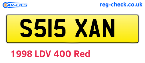S515XAN are the vehicle registration plates.