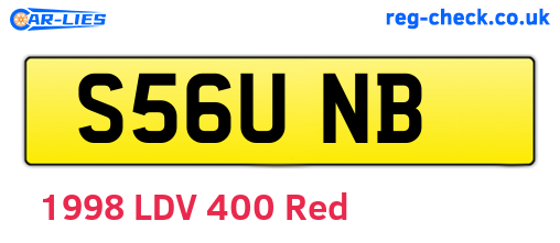 S56UNB are the vehicle registration plates.