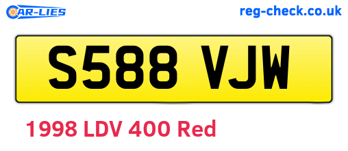 S588VJW are the vehicle registration plates.