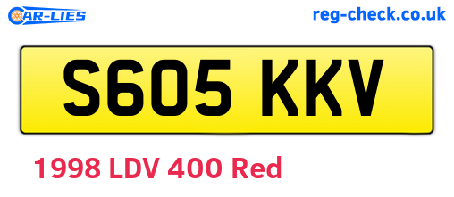 S605KKV are the vehicle registration plates.
