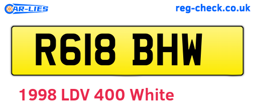 R618BHW are the vehicle registration plates.