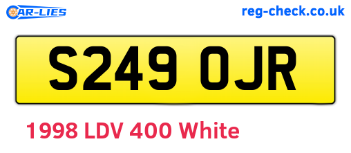 S249OJR are the vehicle registration plates.