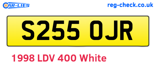 S255OJR are the vehicle registration plates.
