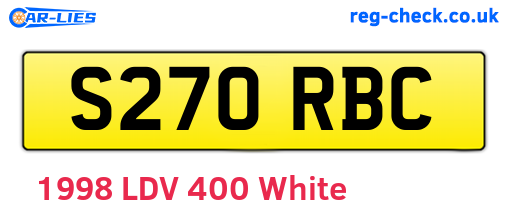 S270RBC are the vehicle registration plates.