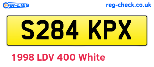 S284KPX are the vehicle registration plates.