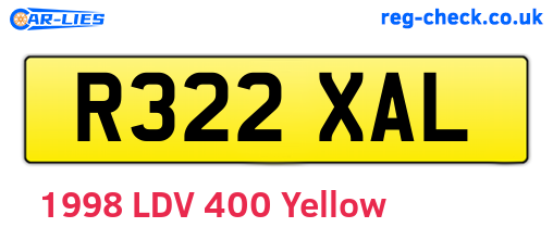 R322XAL are the vehicle registration plates.