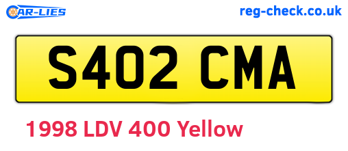 S402CMA are the vehicle registration plates.