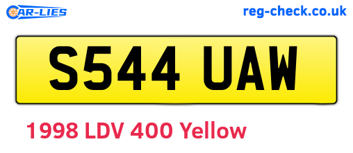 S544UAW are the vehicle registration plates.