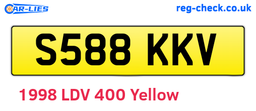 S588KKV are the vehicle registration plates.