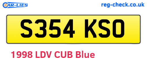 S354KSO are the vehicle registration plates.