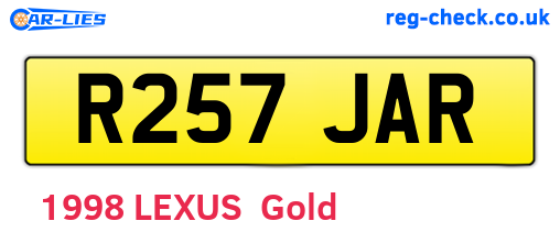 R257JAR are the vehicle registration plates.