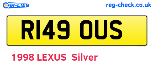 R149OUS are the vehicle registration plates.