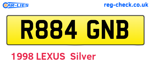 R884GNB are the vehicle registration plates.