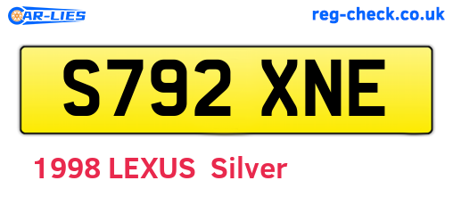 S792XNE are the vehicle registration plates.