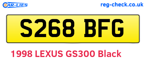 S268BFG are the vehicle registration plates.