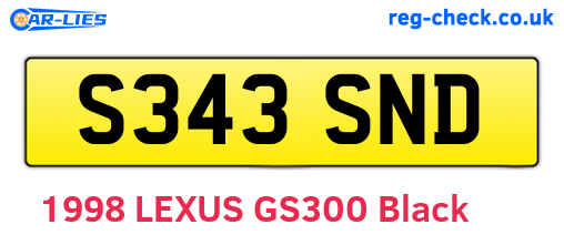 S343SND are the vehicle registration plates.