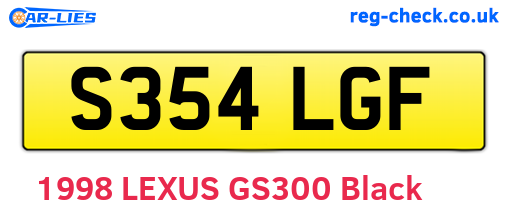 S354LGF are the vehicle registration plates.