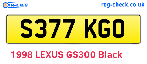S377KGO are the vehicle registration plates.