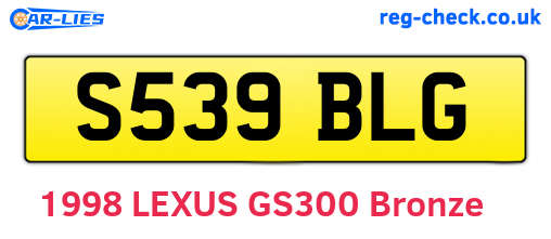 S539BLG are the vehicle registration plates.