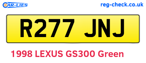 R277JNJ are the vehicle registration plates.