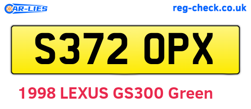 S372OPX are the vehicle registration plates.