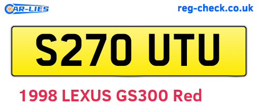 S270UTU are the vehicle registration plates.