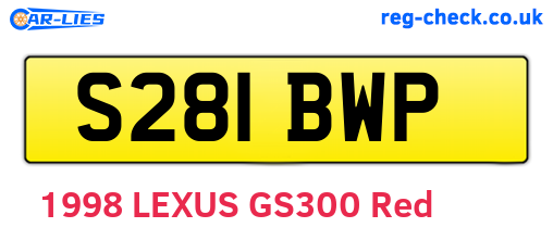S281BWP are the vehicle registration plates.