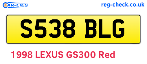 S538BLG are the vehicle registration plates.
