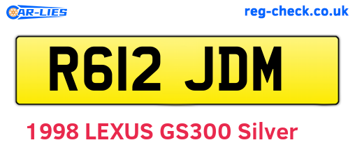 R612JDM are the vehicle registration plates.