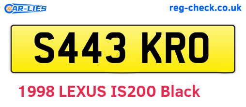 S443KRO are the vehicle registration plates.