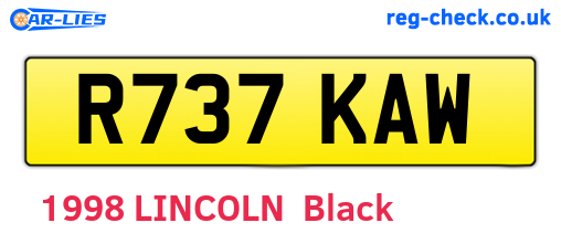R737KAW are the vehicle registration plates.