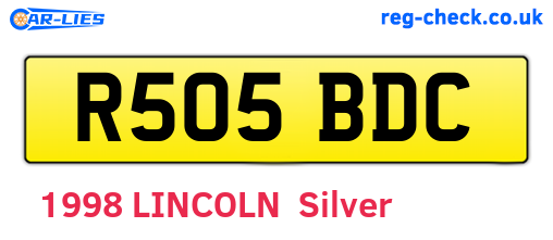 R505BDC are the vehicle registration plates.