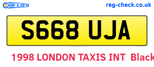 S668UJA are the vehicle registration plates.