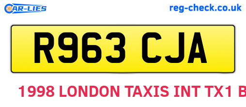 R963CJA are the vehicle registration plates.