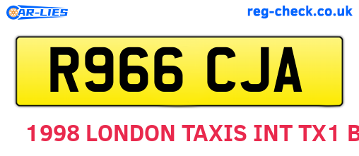 R966CJA are the vehicle registration plates.